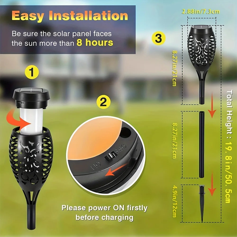 12LED Solar Flame Light for Outdoors and Waterproof. Decorations by GJB PRODUCTS