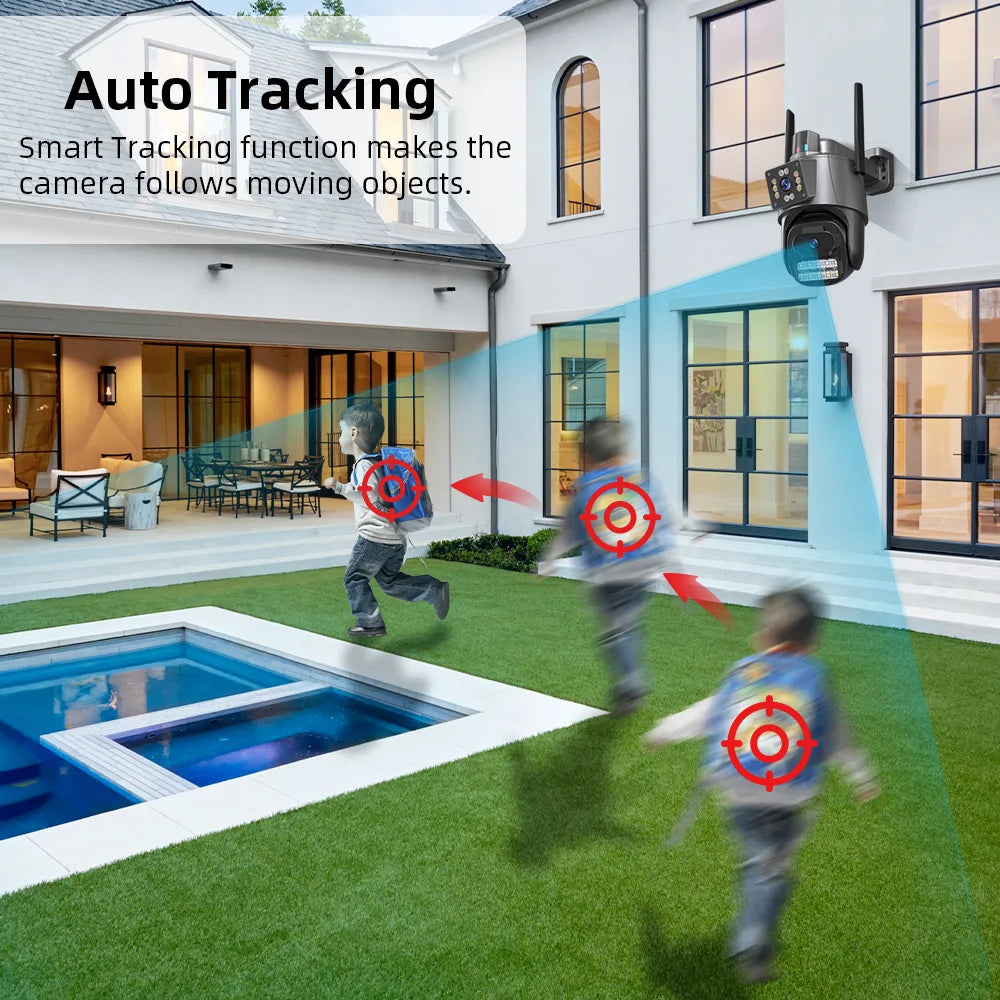 Surveillance/Security 4K 8MP PTZ WiFi Camera with Dual Screen Color Night Vision by GJB PRODUCTS