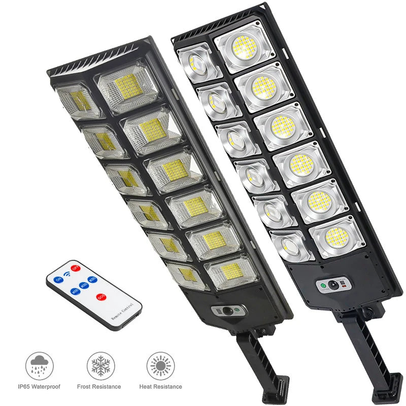 Super Bright Outdoor Street Solar Lamp with Extra Wide Light & Motion Sensor by GJB PRODUCTS