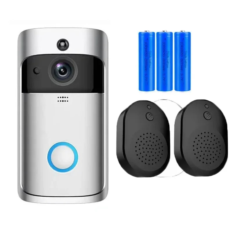 WiFi Video Doorbell Alarm Camera with HD. Wireless Remote Operated,Motion Detector and Night Vision by GJB PRODUCTS