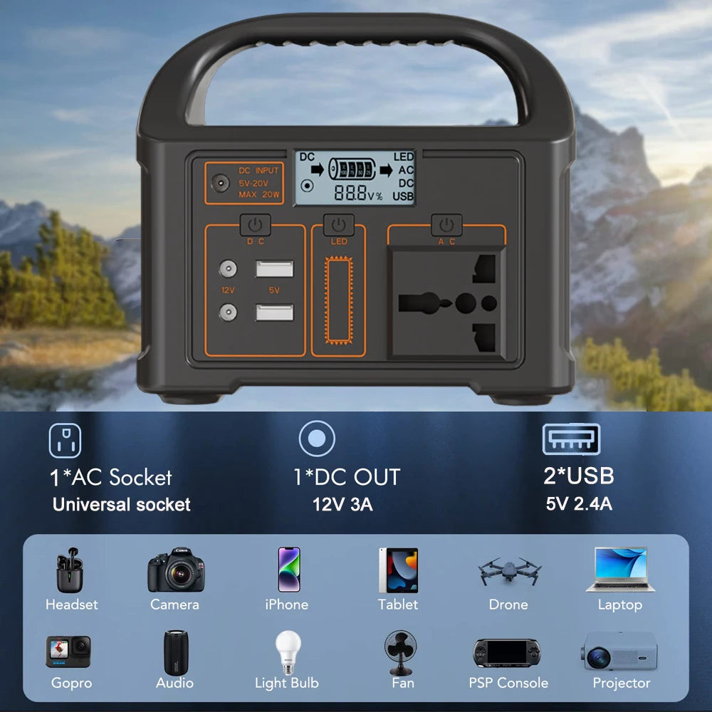 Gaiaray: Emergency Portable 100W Solar Generator Power Bank/ Charging Station. 220V•110V with 24,000mAh LiFePO4 Power by GJB PRODUCTS