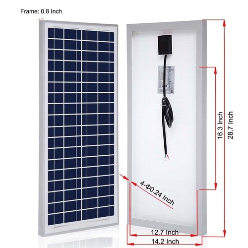 ACOPOWER: 35 Watt 12 Volt Polycrystalline Solar Panel - GJB PRODUCTS
