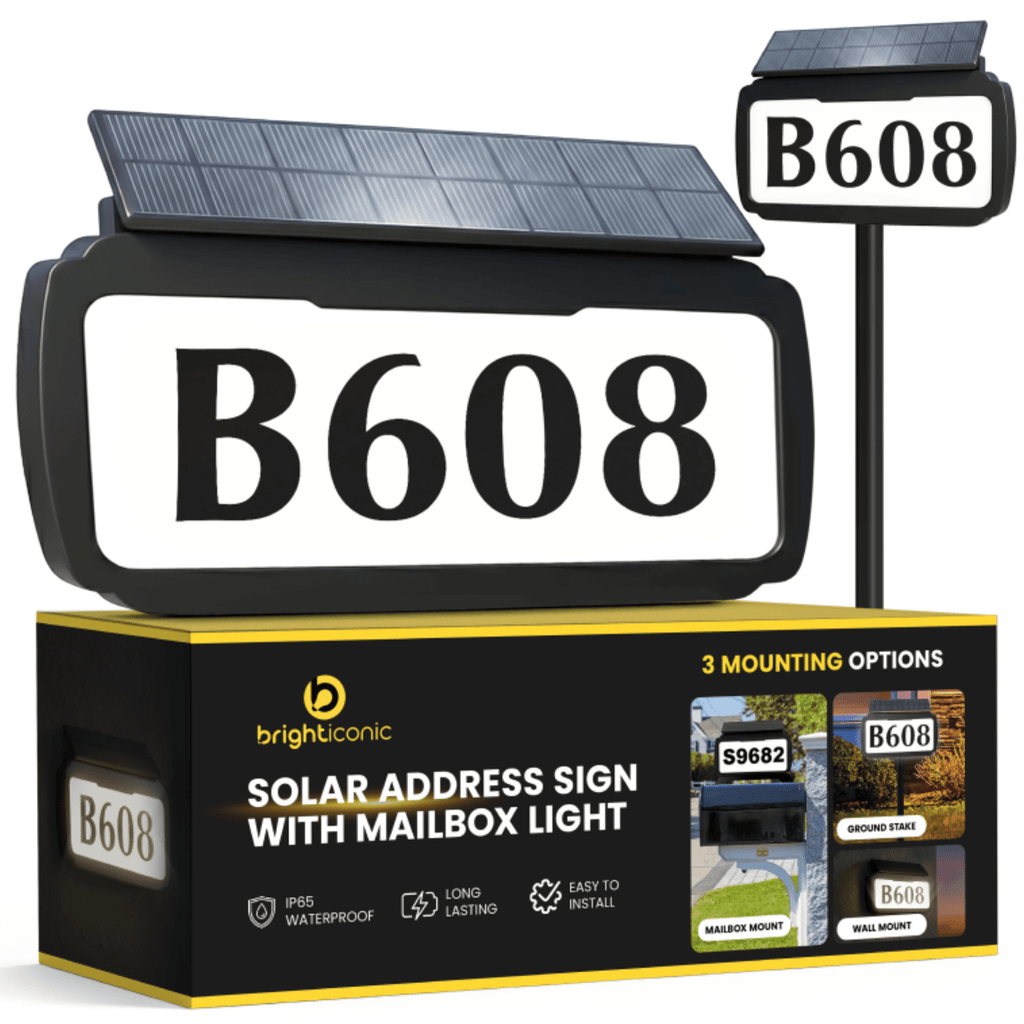 Address Sign House Number Solar Powered BICSSL - 11 - GJB PRODUCTS