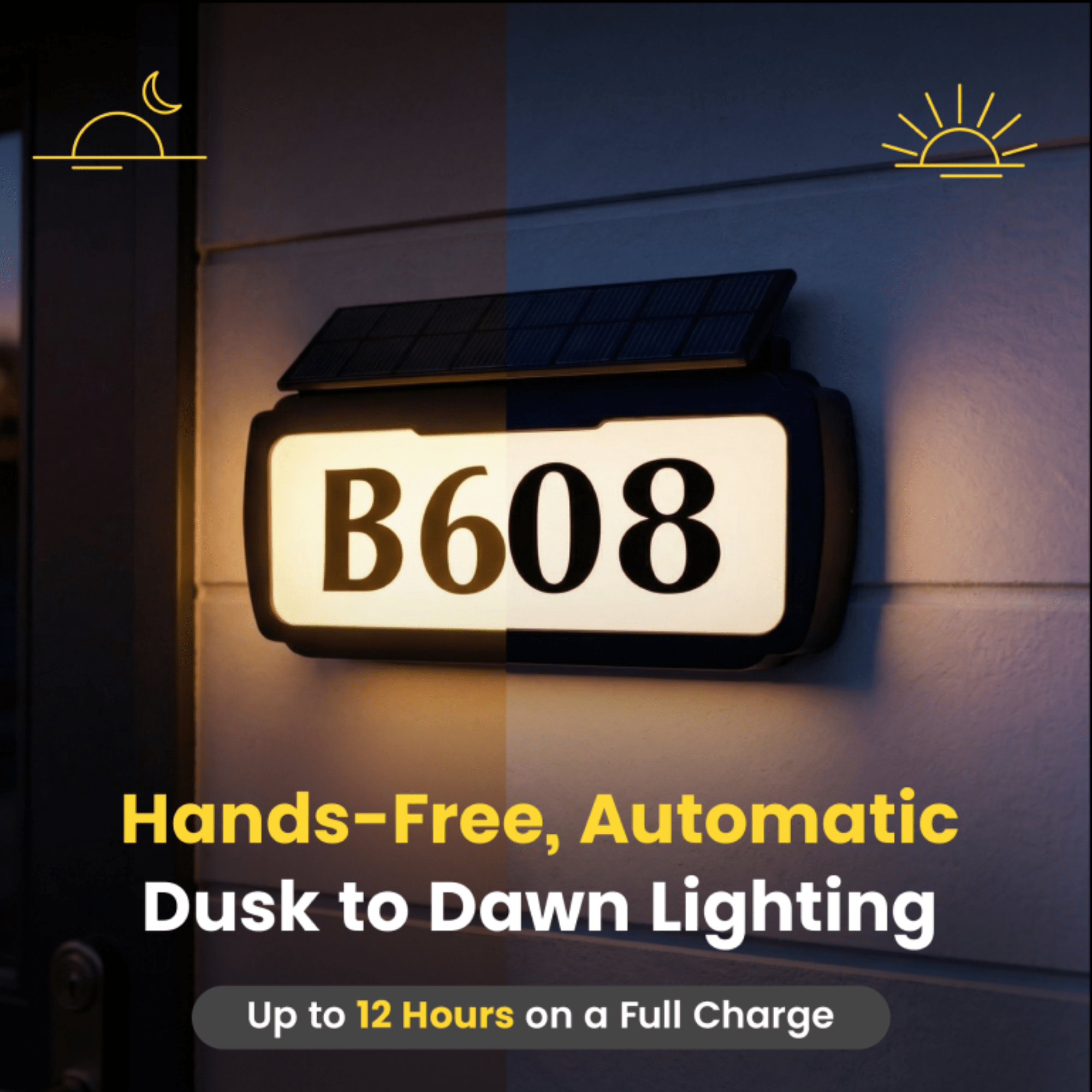 Address Sign House Number Solar Powered BICSSL - 11 - GJB PRODUCTS
