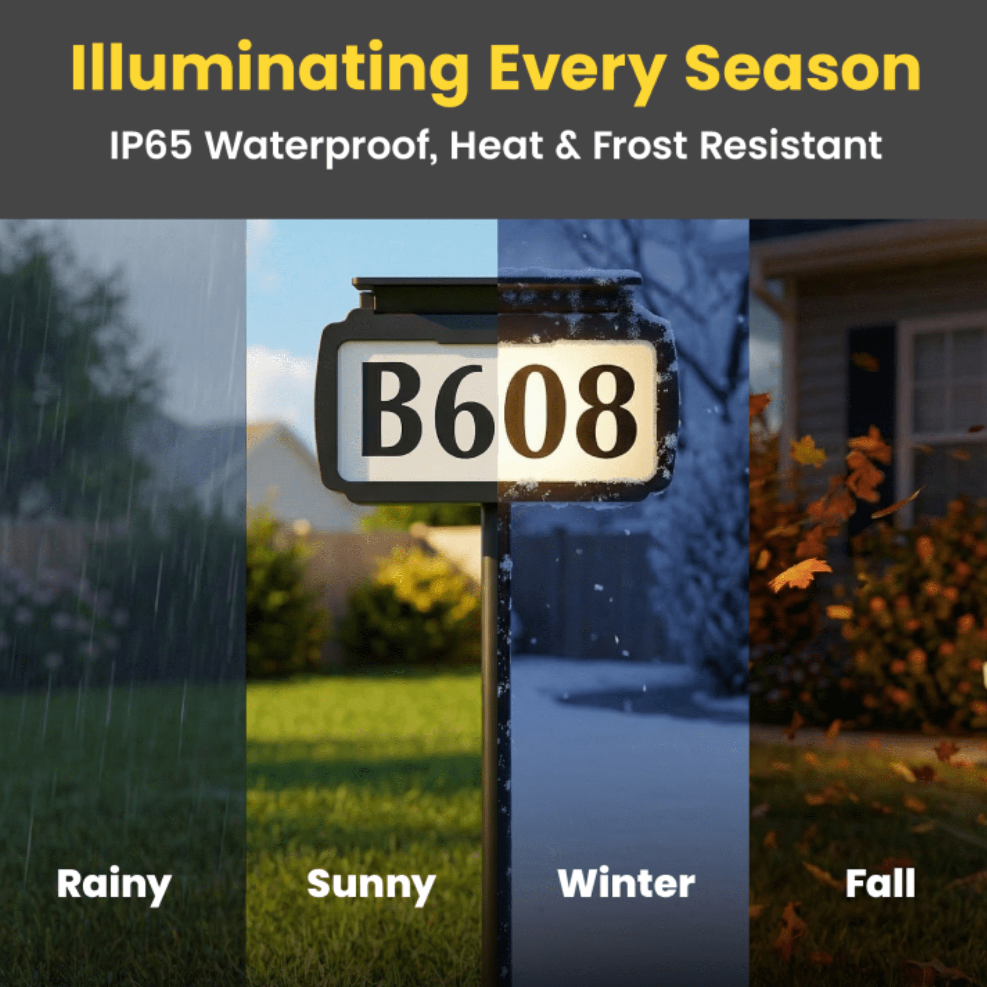Address Sign House Number Solar Powered BICSSL - 11 - GJB PRODUCTS