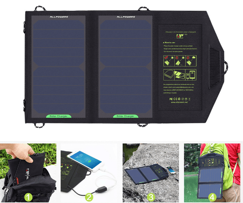 ALLPOWER: Easy to Carry 10W 5V Portable Solar Panel Charger• Charging for All Devices on Hiking Camping or Any Adventure Outdoors - GJB PRODUCTS