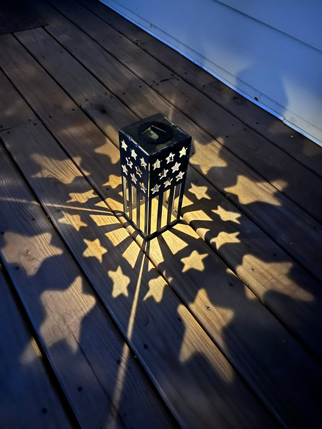 Patriotic USA Flag Steel Solar Luminary Lantern | 10.5 in. by Northern Forge, LLC