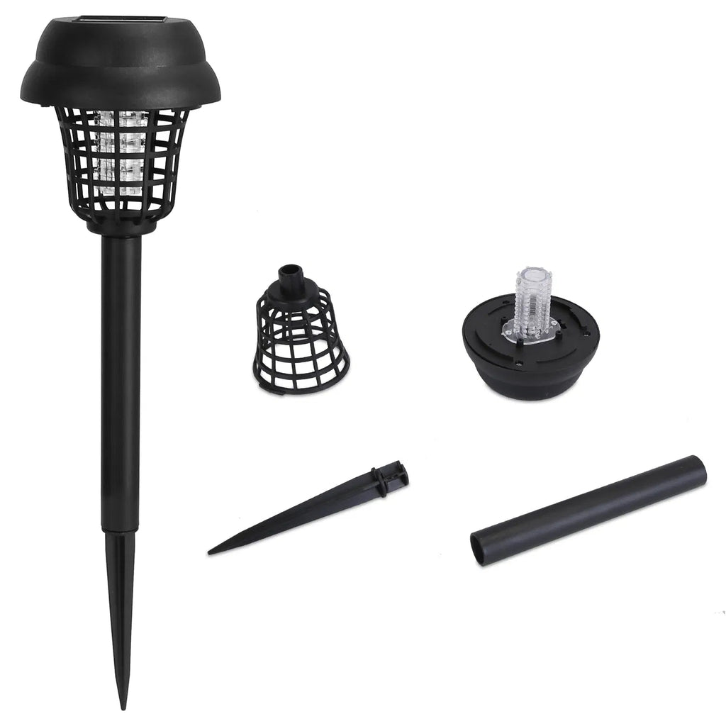 Anker: 4 - Pk Solar Powered Mosquito Zapper with Dual Purple UV & White LED Modes, 532V Electric Shock, Auto On Off, 800 mAh Rechargeable Battery, Waterproof Torch For Yard, - GJB PRODUCTS