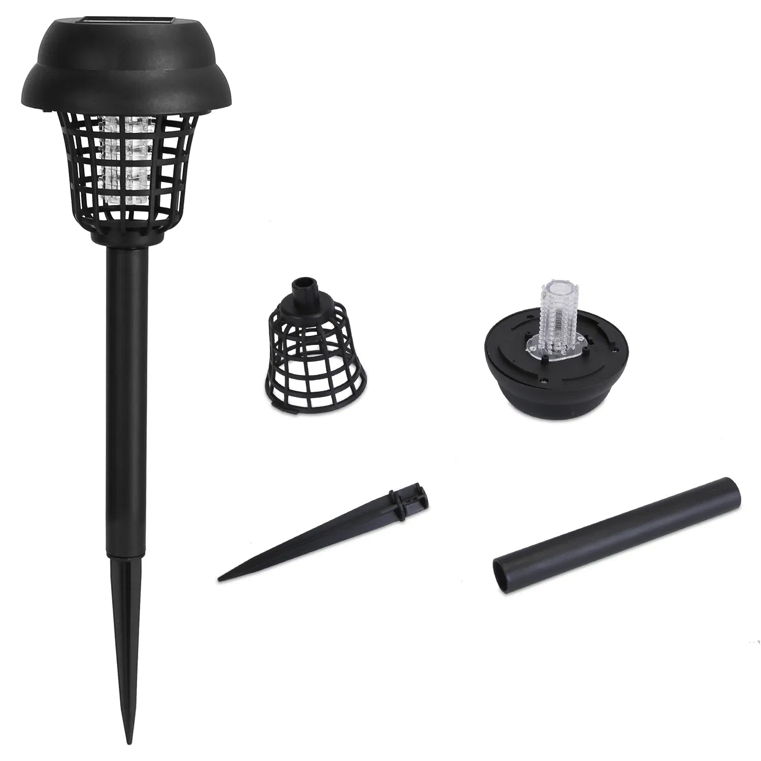Anker: 4 - Pk Solar Powered Mosquito Zapper with Dual Purple UV & White LED Modes, 532V Electric Shock, Auto On Off, 800 mAh Rechargeable Battery, Waterproof Torch For Yard, - GJB PRODUCTS