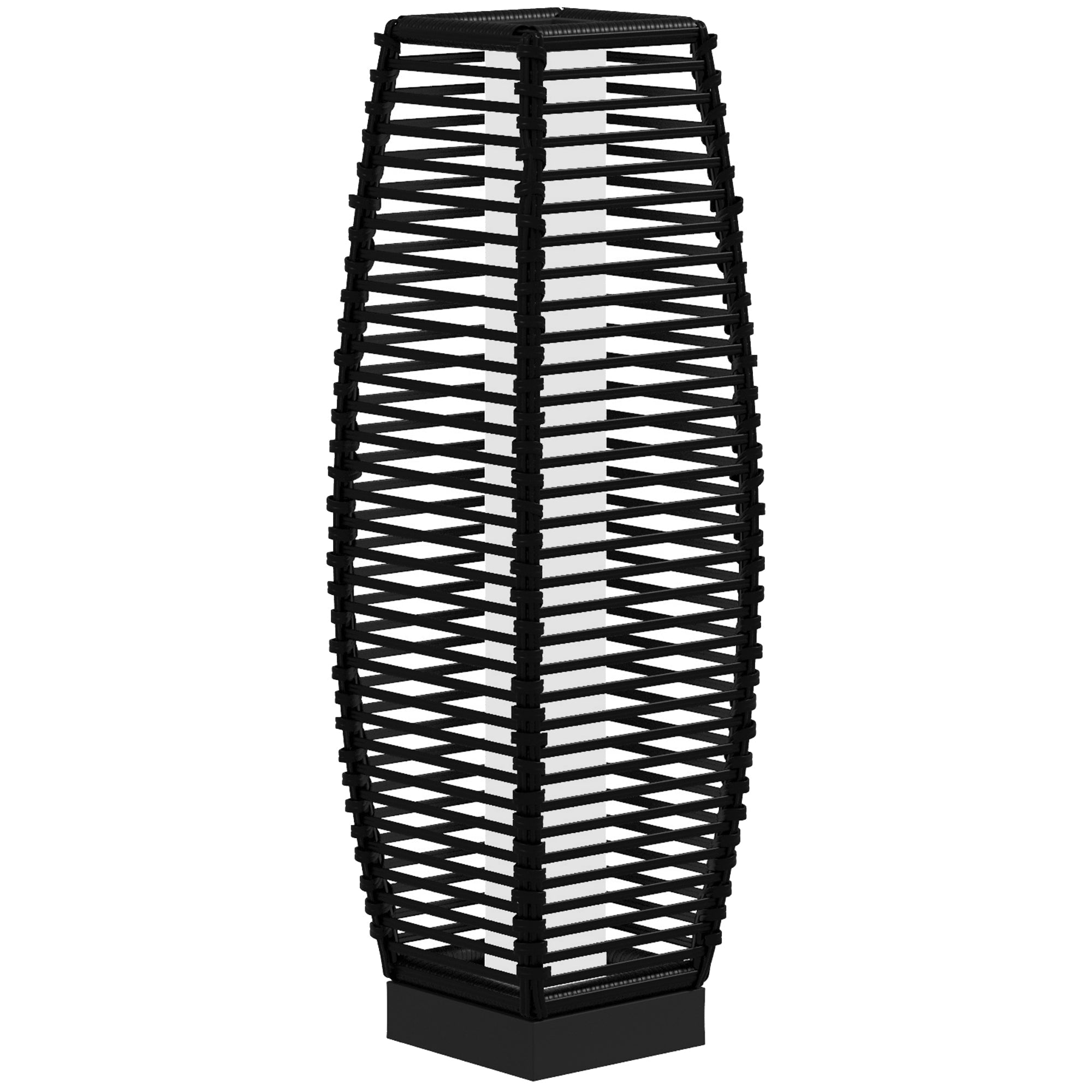AOSOM: (Black)2.25ft Solar Powered Outdoor Rattan Pathway(LED)Lamp with Auto On/Off for Porch, Yard, Lawn, Courtyard, Deck and 8hr Charging Time - GJB PRODUCTS