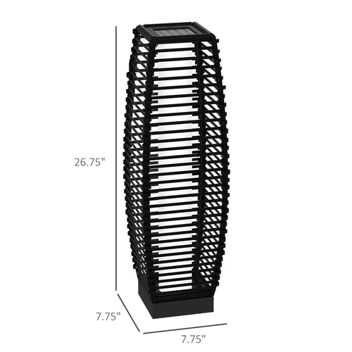 AOSOM: (Black)2.25ft Solar Powered Outdoor Rattan Pathway(LED)Lamp with Auto On/Off for Porch, Yard, Lawn, Courtyard, Deck and 8hr Charging Time - GJB PRODUCTS
