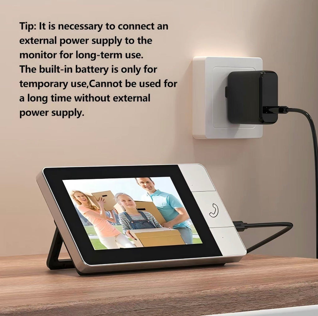 BellCam: DoorBell Video Camera and Pairing Monitor with 2 - Way Face to Face Constant Monitoring - Waterproof & Rechargeable w/ Automatic Screen on/off for Power Saving - GJB PRODUCTS