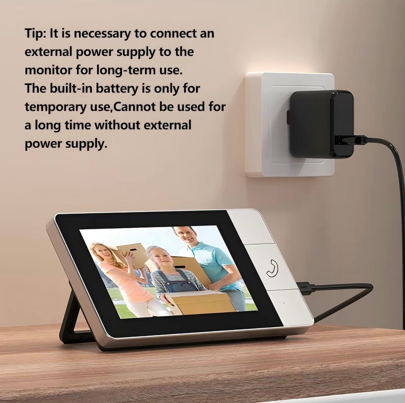 BellCam: DoorBell Video Camera and Pairing Monitor with 2 - Way Face to Face Constant Monitoring - Waterproof & Rechargeable w/ Automatic Screen on/off for Power Saving - GJB PRODUCTS