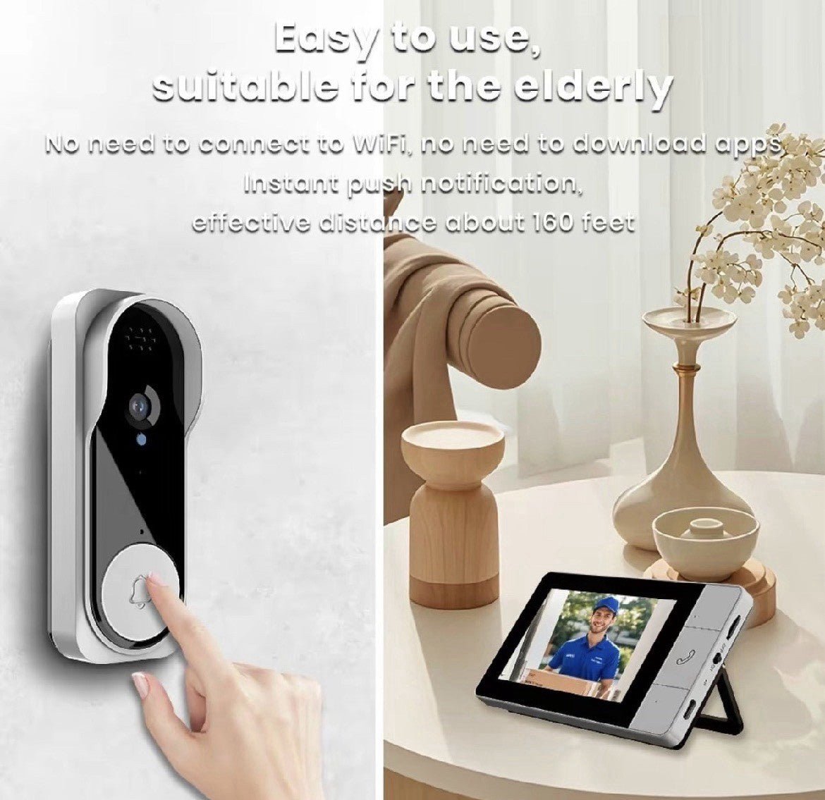 BellCam: Video/Doorbell Camera•4.3” Screen•No WiFi-No App•Easy Installation - GJB PRODUCTS