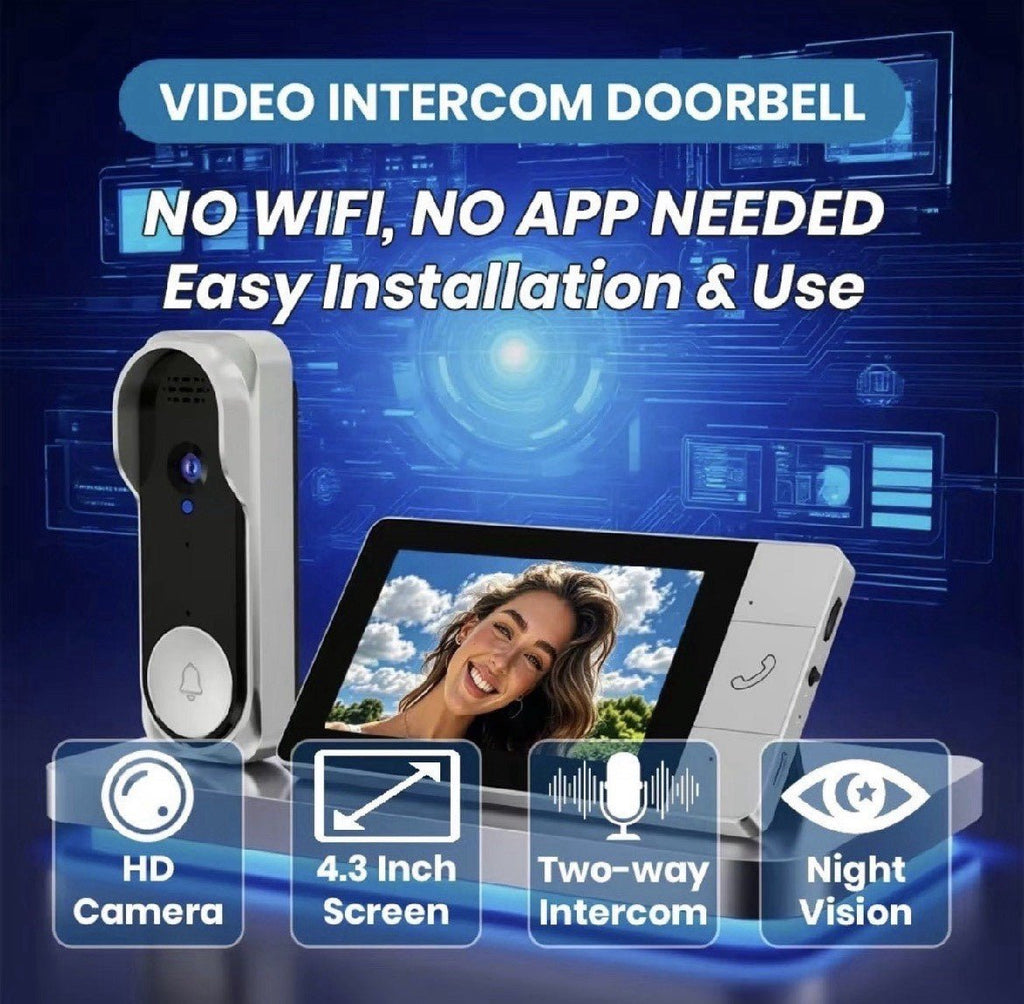BellCam: Video/Doorbell Camera•4.3” Screen•No WiFi-No App•Easy Installation - GJB PRODUCTS