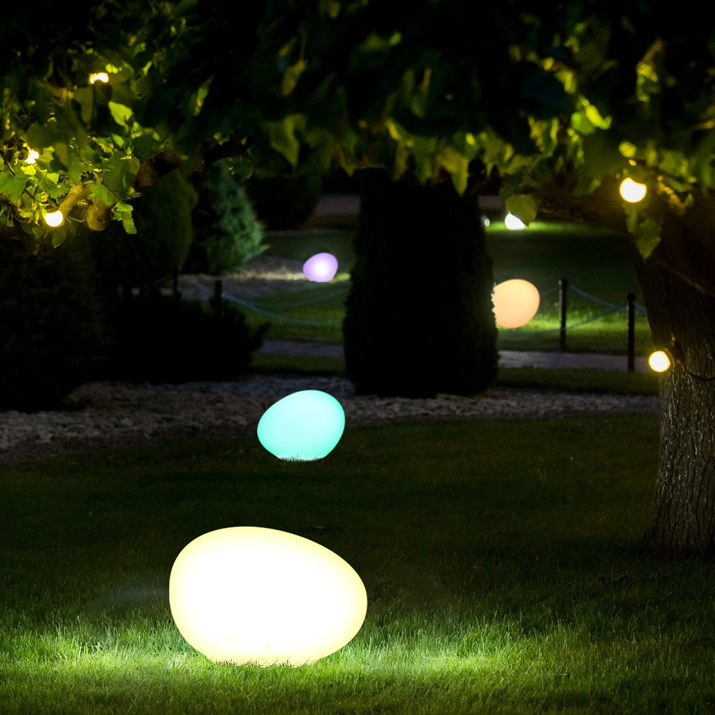Blisome: Indoor & Outdoor Solar 12”Cobblestone LED Light(80Lm) with Remote - GJB PRODUCTS