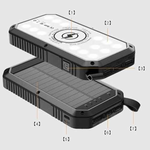 CSun: Mini Solar Powered Wireless Power Bank, 10,000mAh Capacity - GJB PRODUCTS