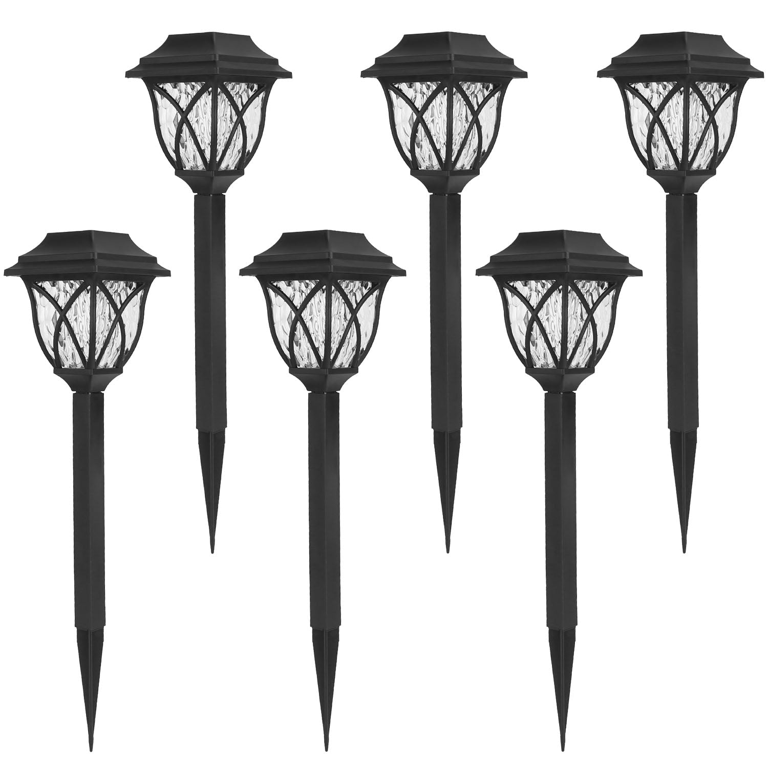 Cubilan: 6Pk DC 2V Solar Powered Decorative Stake Lights - GJB PRODUCTS
