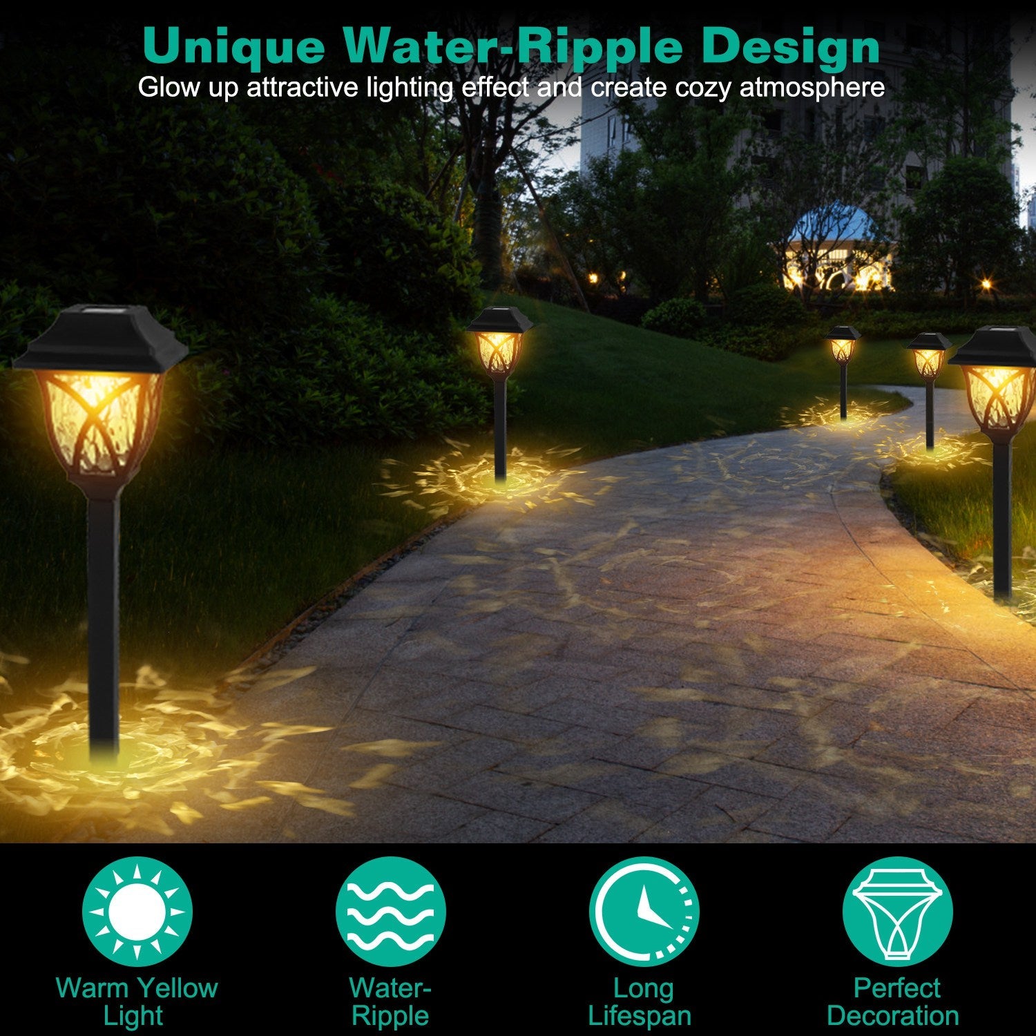 Cubilan: 6Pk DC 2V Solar Powered Decorative Stake Lights - GJB PRODUCTS