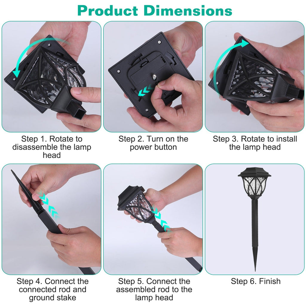 Cubilan: 6Pk DC 2V Solar Powered Decorative Stake Lights - GJB PRODUCTS
