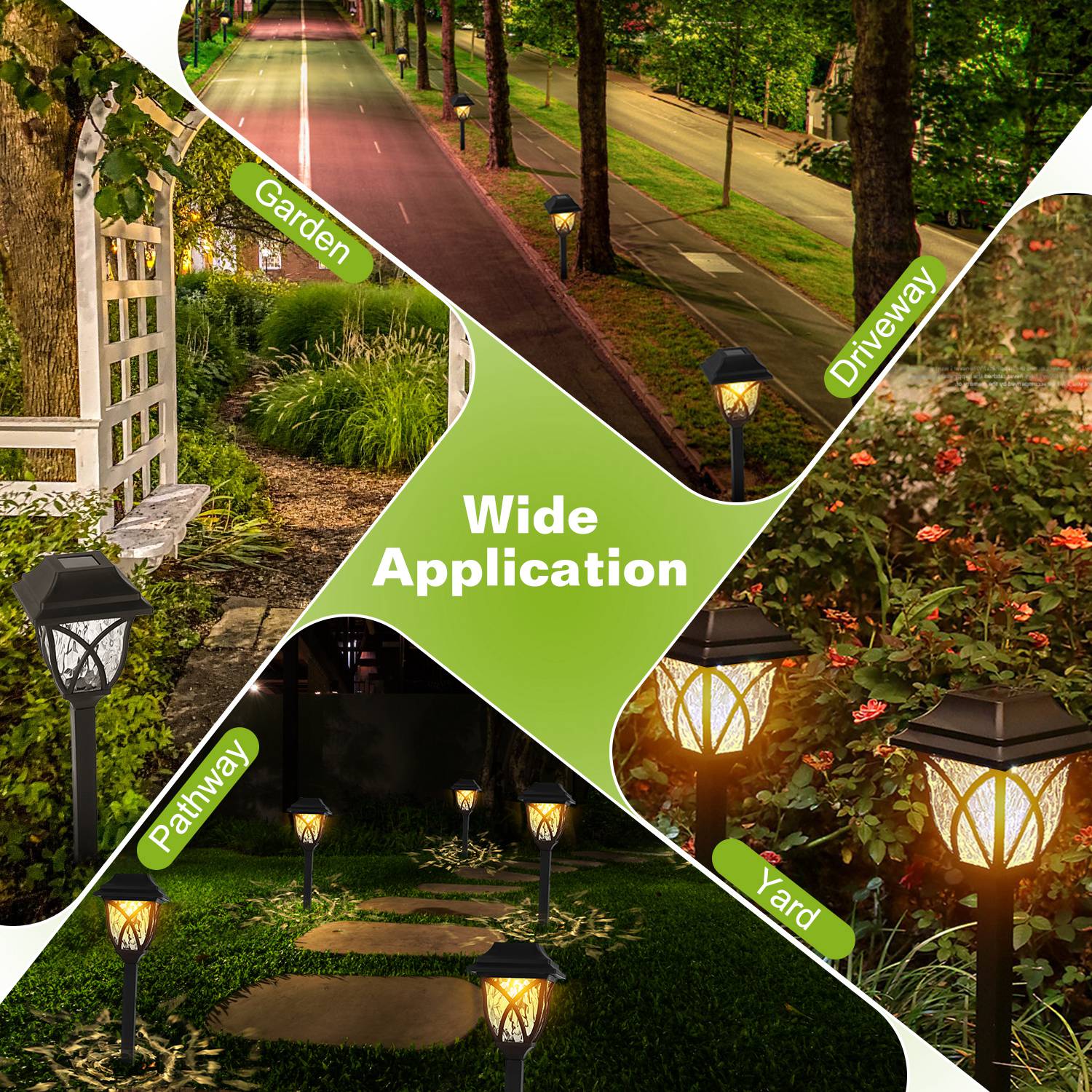 Cubilan: 6Pk DC 2V Solar Powered Decorative Stake Lights - GJB PRODUCTS