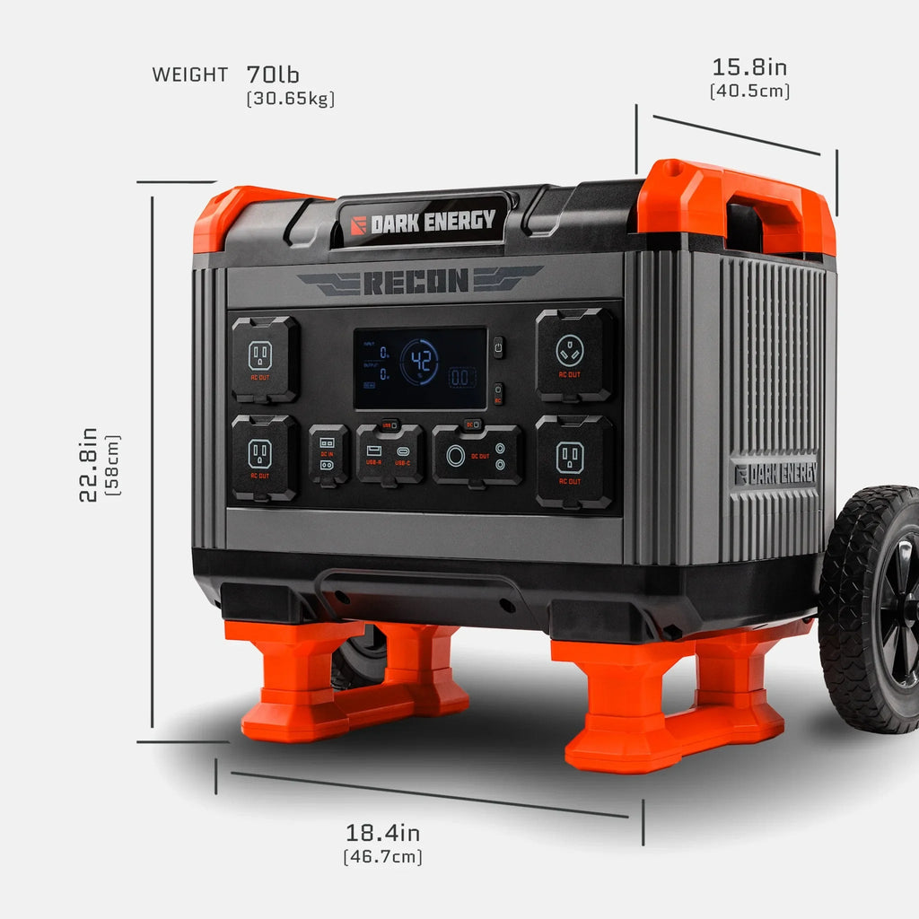 Dark Energy: Recon 2000 Power Station 2400W Inverter W/ 2016Wh Portable Power Capacity - GJB PRODUCTS