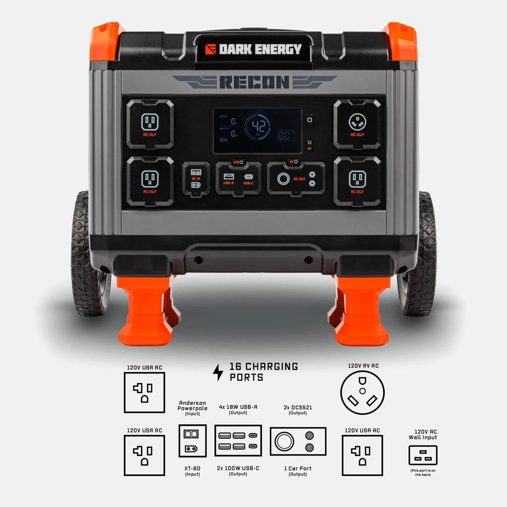Dark Energy: Recon 2000 Power Station 2400W Inverter W/ 2016Wh Portable Power Capacity - GJB PRODUCTS