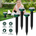 dbjjj: 4Pcs Solar Powered Mole/Gopher/Chipmunk Ultra - Sonic Stake Repellent•Cover 323sq.ft•400 - 1000 Hertz Buzzer Vibration - GJB PRODUCTS