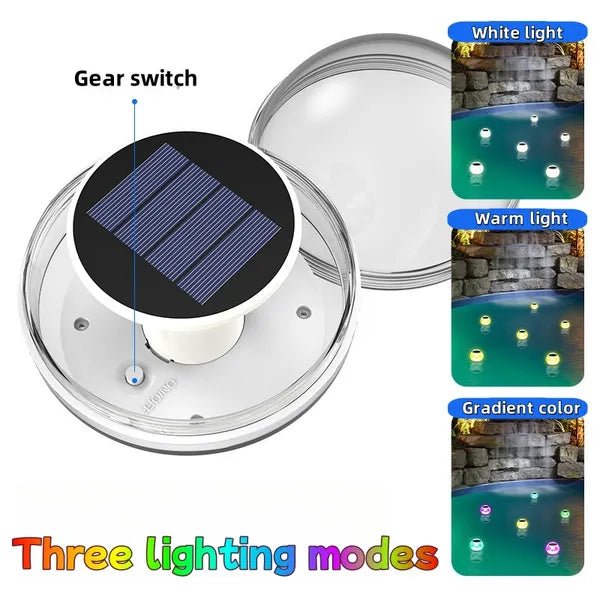 DBjjjus: Multi - Colored Changing Solar Powered Floating Swimming Pool LED Glow Globe Lights - Built - In Light Sensor/ 12Hr Charge Time/ IPX7 Waterproof/ Rechargeable - GJB PRODUCTS