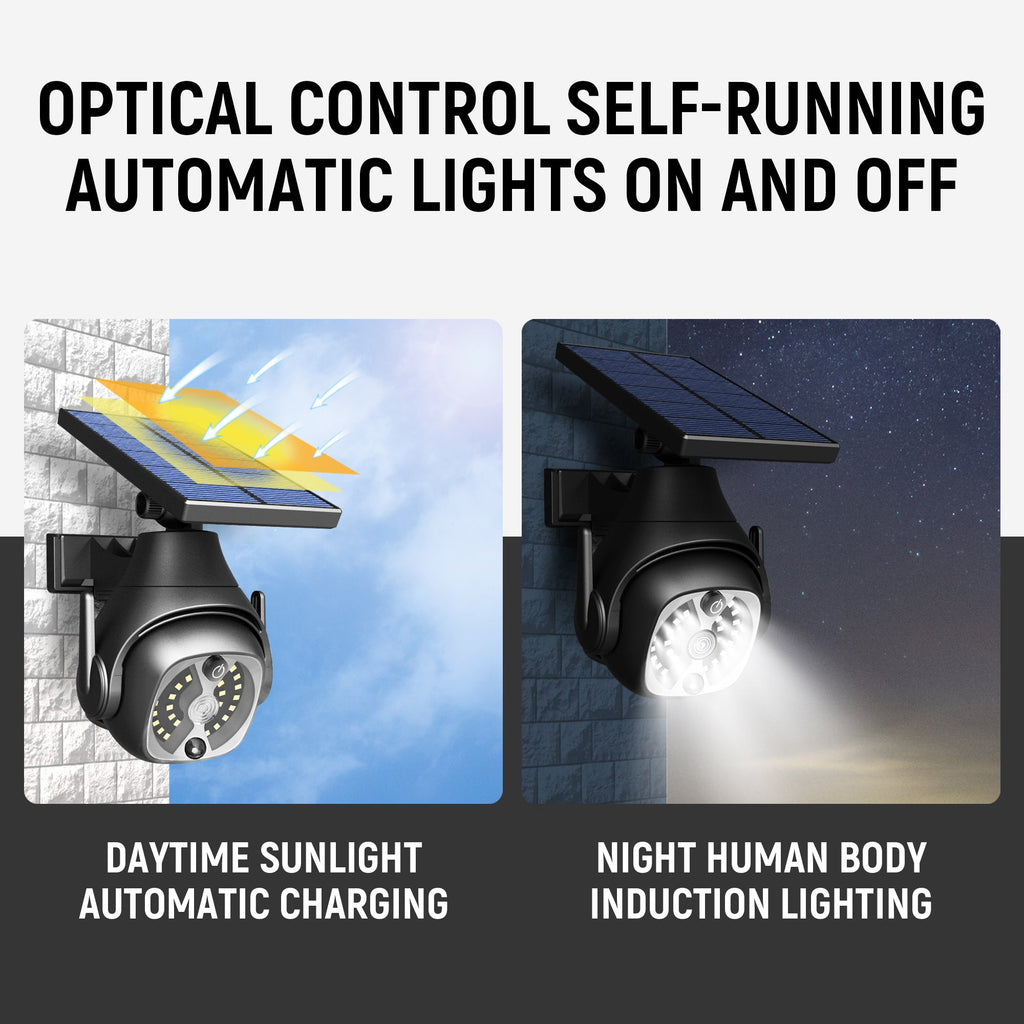 Deamak: 5V Solar Powered Outdoor 6W Courtyard LED W/Out Adjustable Lights with Human Sensing Detection - 300LM - GJB PRODUCTS