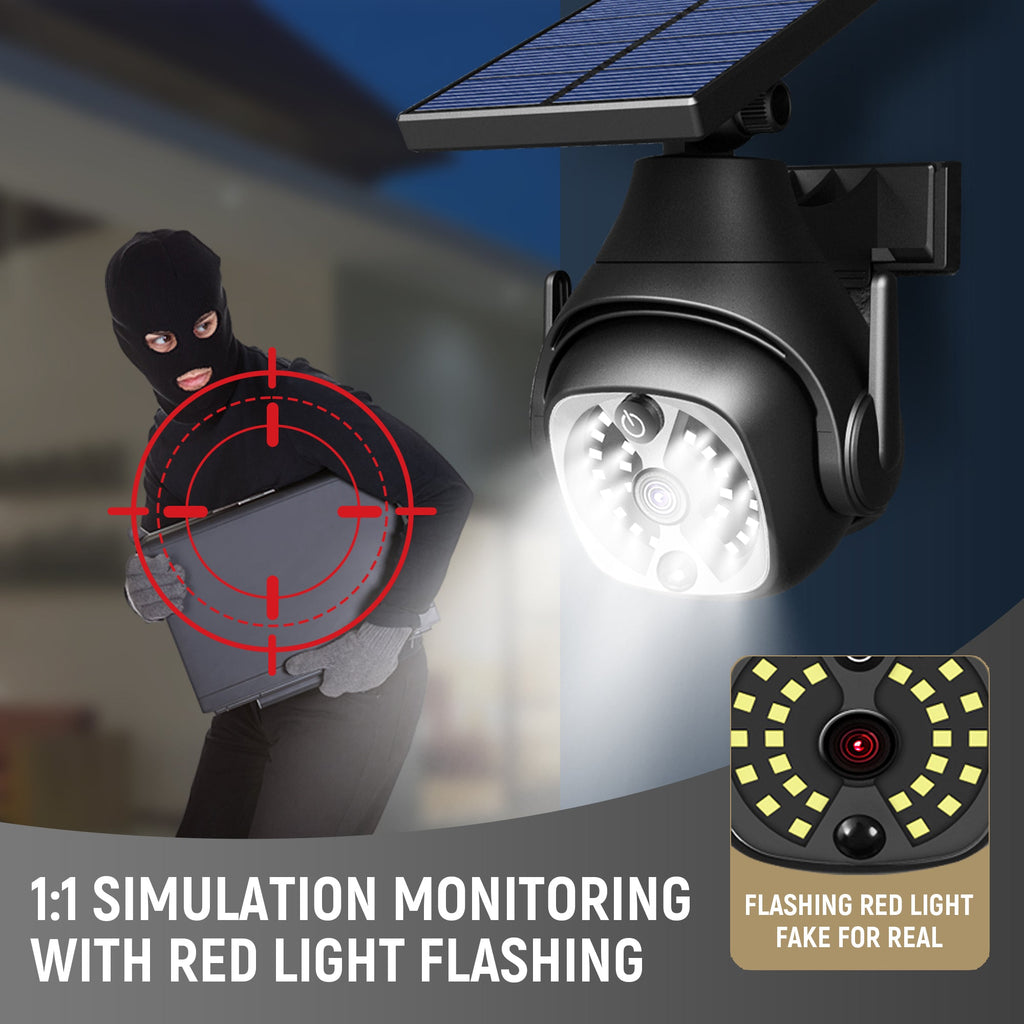 Deamak: 5V Solar Powered Outdoor 6W Courtyard LED W/Out Adjustable Lights with Human Sensing Detection - 300LM - GJB PRODUCTS