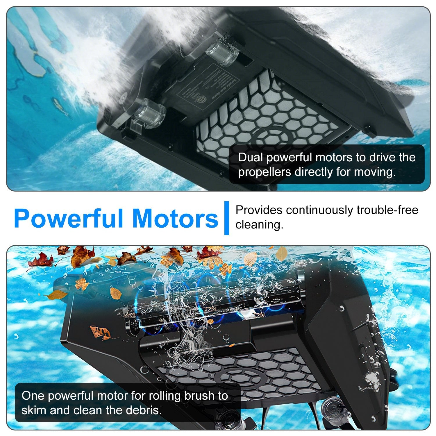 Direct Deals: Solar Powered Robotic Pool Skimmer Automatic Swimming Pool Surface Cleaner With 2 Cleaning Modes Dual Charging Methods IPX7 Waterproof 1937sq.ft Coverage with APP Control - GJB PRODUCTS