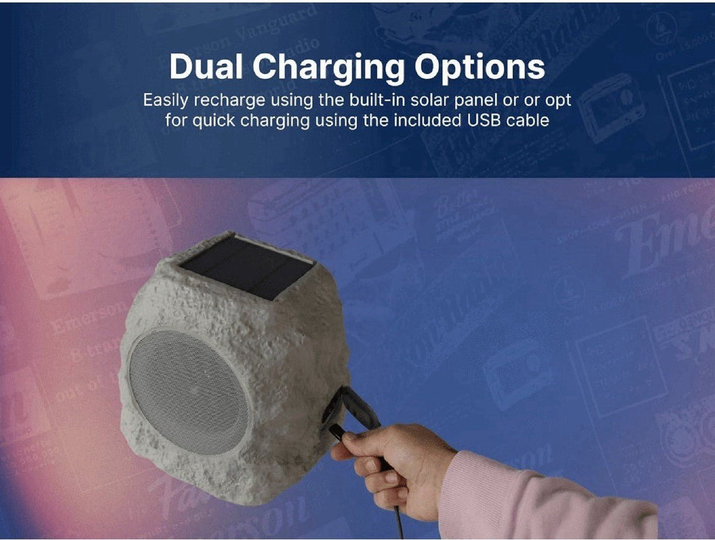 Emerson: Rock Party Solar Multicolor LED Bluetooth Outdoor Speaker - GJB PRODUCTS
