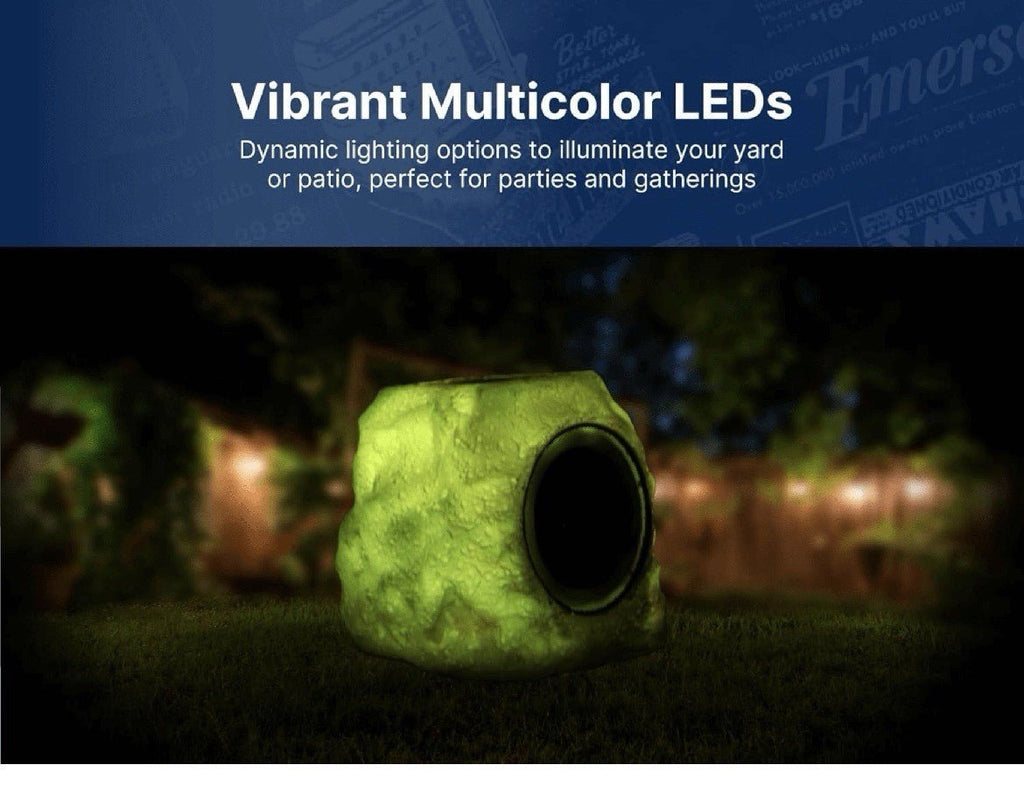 Emerson: Rock Party Solar Multicolor LED Bluetooth Outdoor Speaker - GJB PRODUCTS