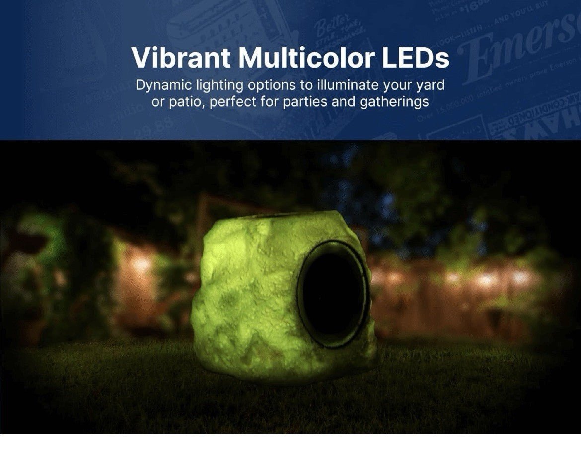 Emerson: Rock Party Solar Multicolor LED Bluetooth Outdoor Speaker - GJB PRODUCTS