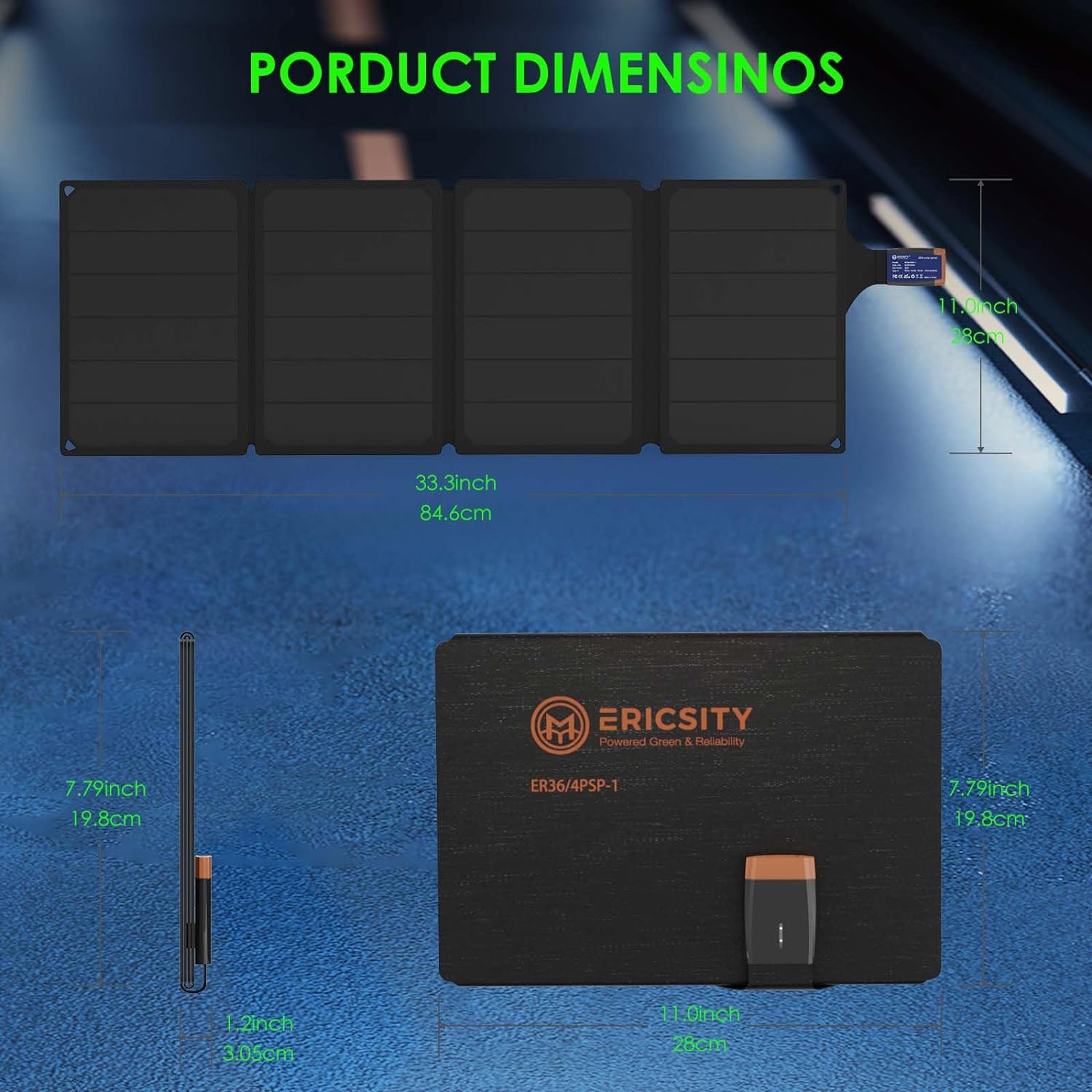 Ericsity: Portable 36W Foldable Solar Panel Charger - GJB PRODUCTS