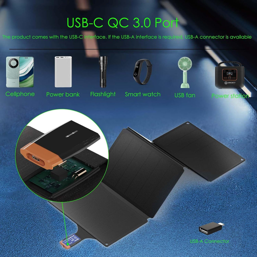Ericsity: Portable 36W Foldable Solar Panel Charger - GJB PRODUCTS