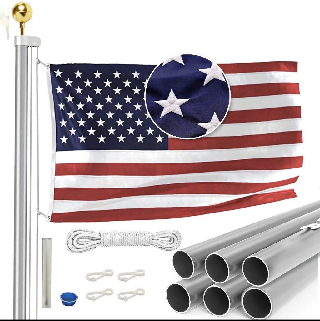 EZ Pole: Made In The USA Flag Pole Kits•Aluminum Poles•Nylon American Flag - GJB PRODUCTS