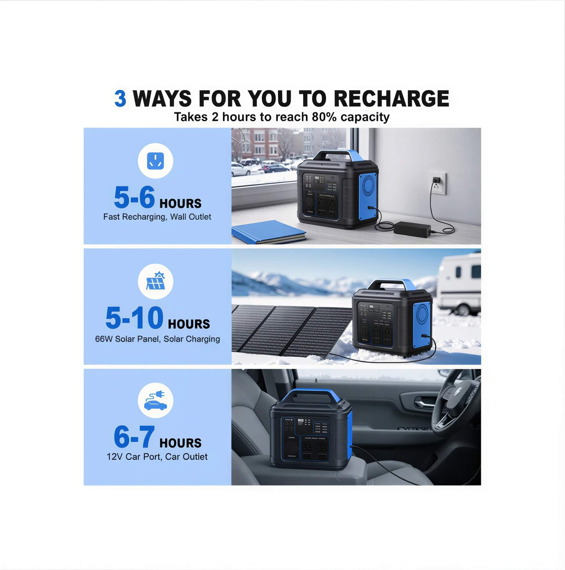 FengShou: Portable 300W Solar Generator with 13 Output/296Wh 80000mAh Lithium Battery with 3 Way - Recharge Option - GJB PRODUCTS