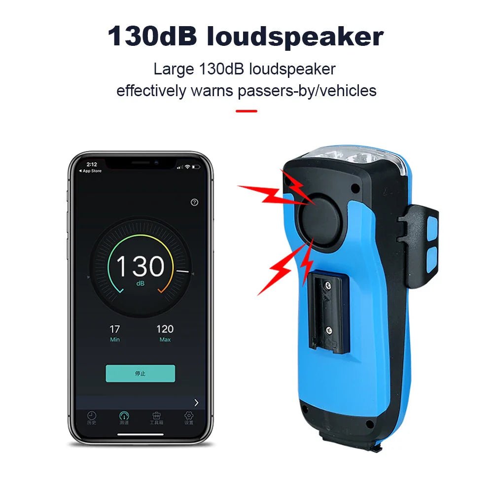 FiVEMi: 5 - in - 1 Multifunction Solar Charging or USB Bicycle Speaker(130DB) Light w/Horn(400Lm) Phone Holder•Power Bank Front Lamp For Bicycle Led Back Light Accessory - GJB PRODUCTS