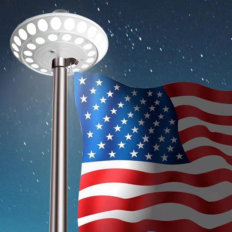 FLAGMAN.COM: Wireless Double Row Thin Solar Powered Flagpole Top Light | 40 LED Automatic Flag Illumination•Mounts On top of Any FlagPole•Built for the True American Flag Owner - GJB PRODUCTS
