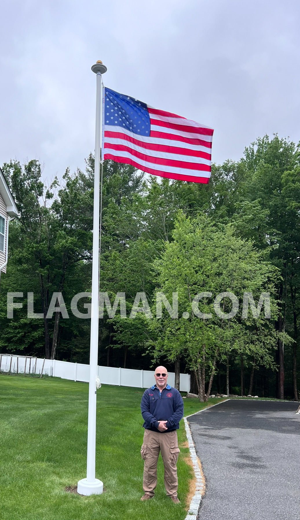 FLAGMAN.COM: Wireless Double Row Thin Solar Powered Flagpole Top Light | 40 LED Automatic Flag Illumination•Mounts On top of Any FlagPole•Built for the True American Flag Owner - GJB PRODUCTS