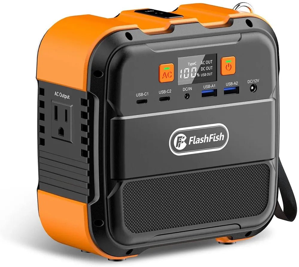 Flashfish: 120W Portable Power Station, 98Wh/26400mAh Solar Generator Backup Power Battery Pack With AC/DC/Type - c/USB/Flashlight, 110V Power Bank - GJB PRODUCTS