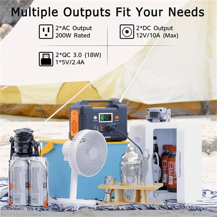 FlashFish: 200W 40800mAh Solar Powered Generator with 60W 18V ETFE Portable/Foldable Solar Panel Charger - GJB PRODUCTS