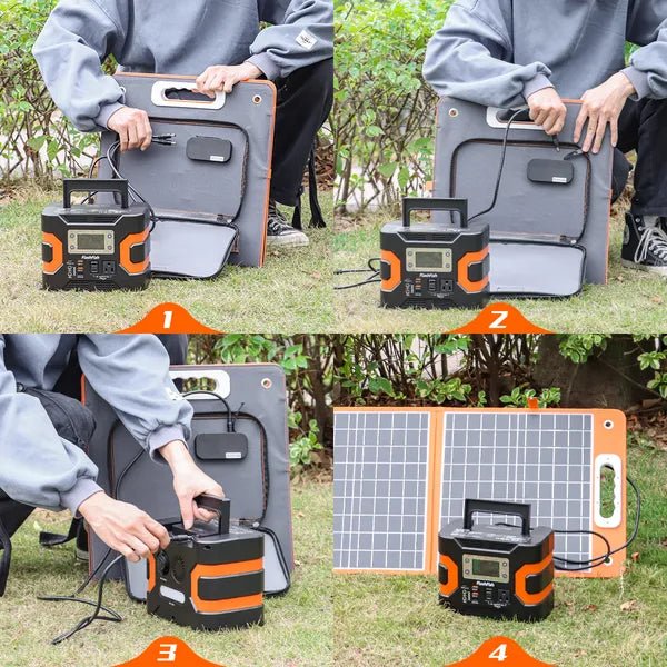 Flashfish: 200W Solar Power Station with 5 Charging options & Foldable(Briefcase Style) Solar Panels - GJB PRODUCTS