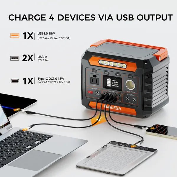 Flashfish: 300W Portable Solar Power Station 62400mAh - GJB PRODUCTS