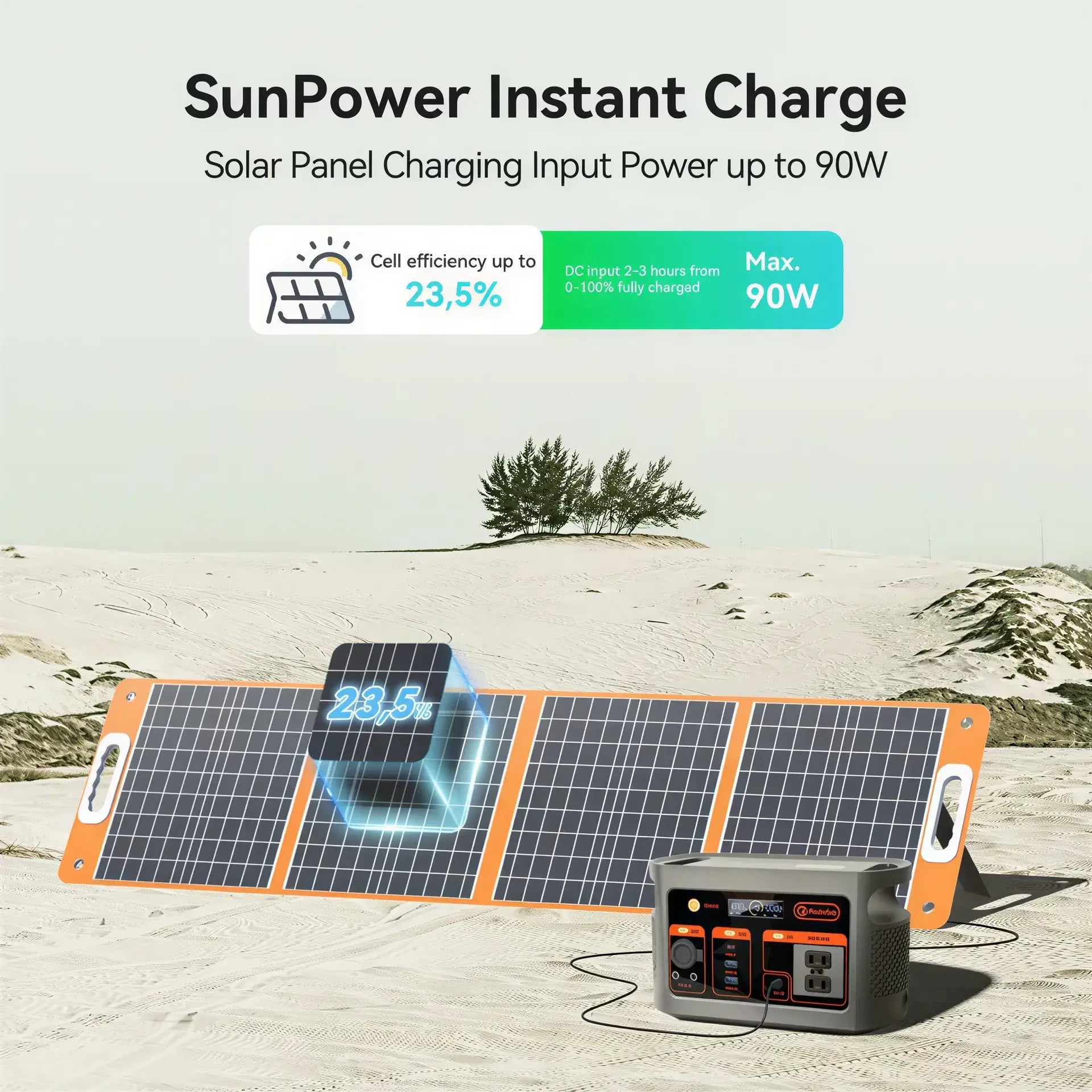 FLASHFISH E103: Portable 100W AC Charging Input/179.2Wh - 300W Fast Charging Solar - Powered Generator/Power Station & 2W LED Flashlight with 7 Outputs for Indoor and Outdoor use. - GJB PRODUCTS
