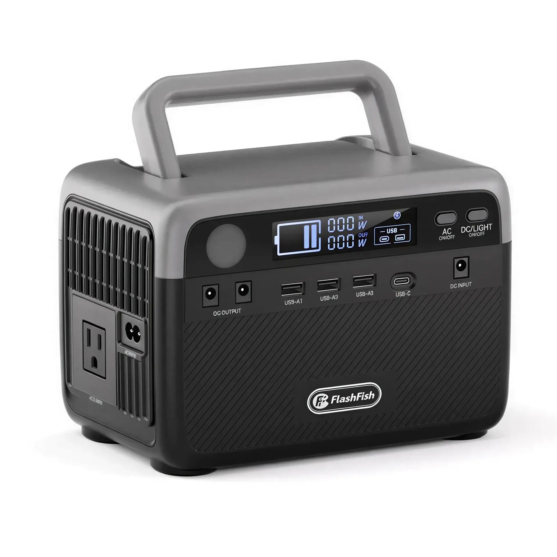 FLASHFISH: Portable Fast Charging Solar Generator/Power Bank with 7 Outputs 230.4Wh (Peak 600W) - GJB PRODUCTS