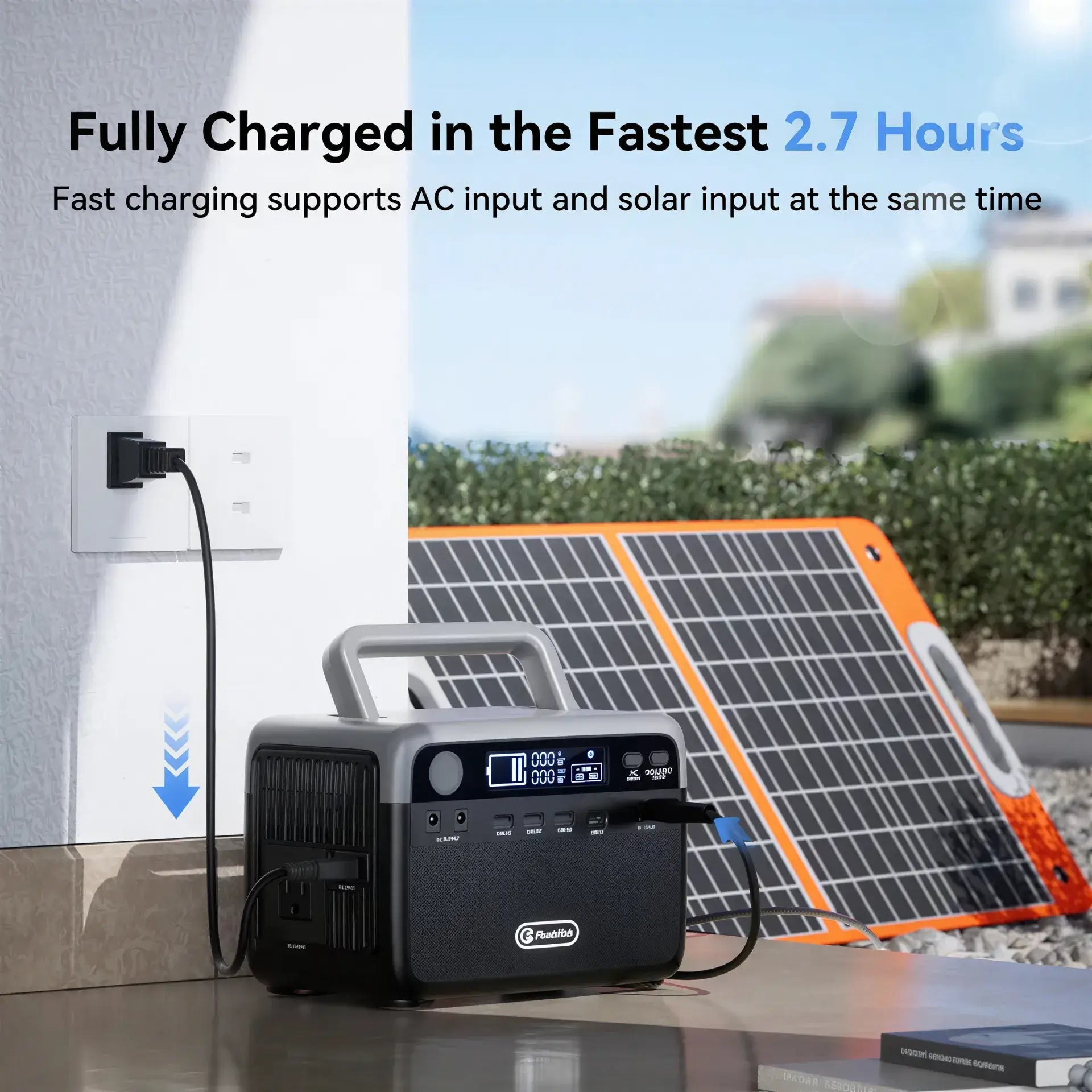 FLASHFISH: Portable Fast Charging Solar Generator/Power Bank with 7 Outputs 230.4Wh (Peak 600W) - GJB PRODUCTS