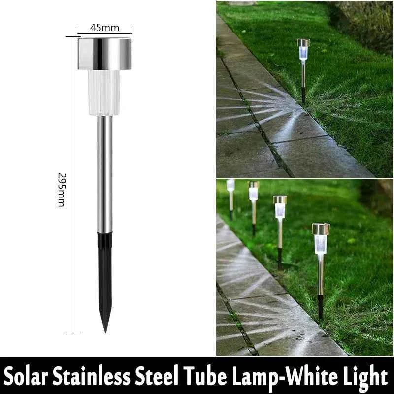 GIGALIMI: 10 - Pack Solar Powered Stainless Steel LED Tube Lamps - GJB PRODUCTS
